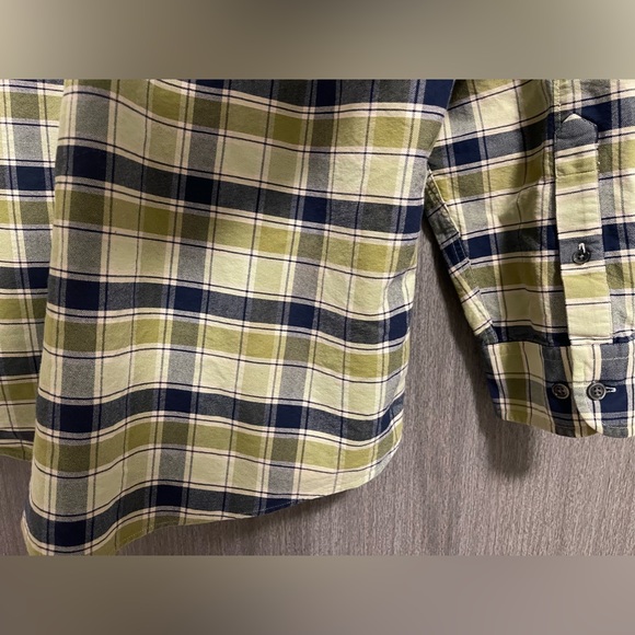 Nordstrom PURE STUFF Button Up Shirt - Green & Blue Plaid - Size Large - Picture 11 of 11